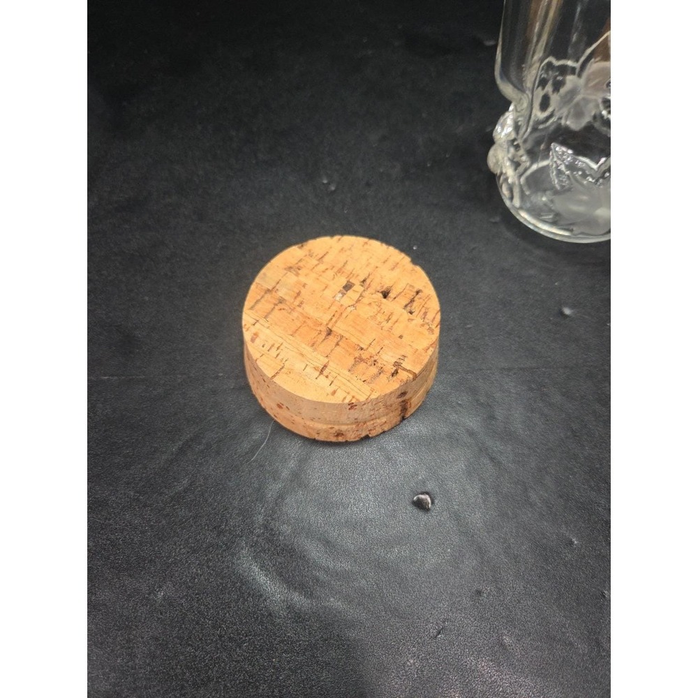 Embossed Floral Glass Pitcher‎ Set, Snub Nose Spout, Cork Top, Vintage Glassware - Picture 7 of 9